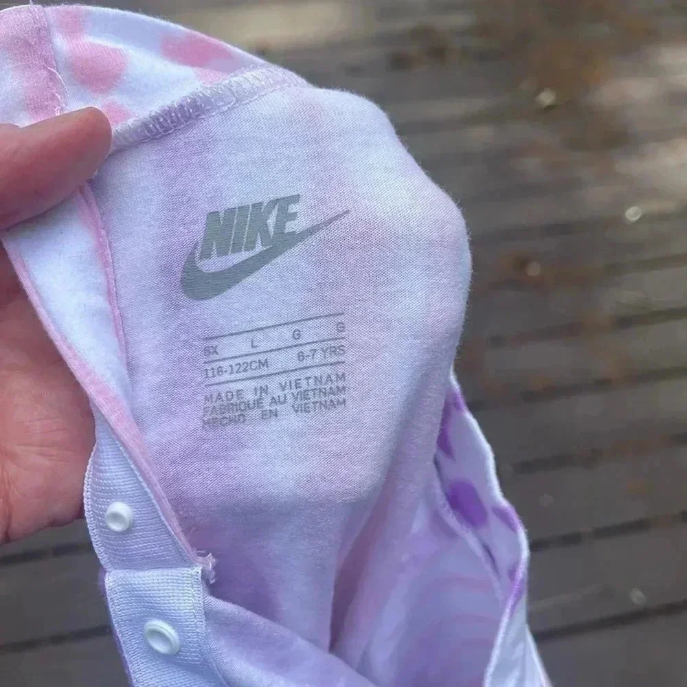 Nike girls pink and purple tie dye t-shirt dress size 6X